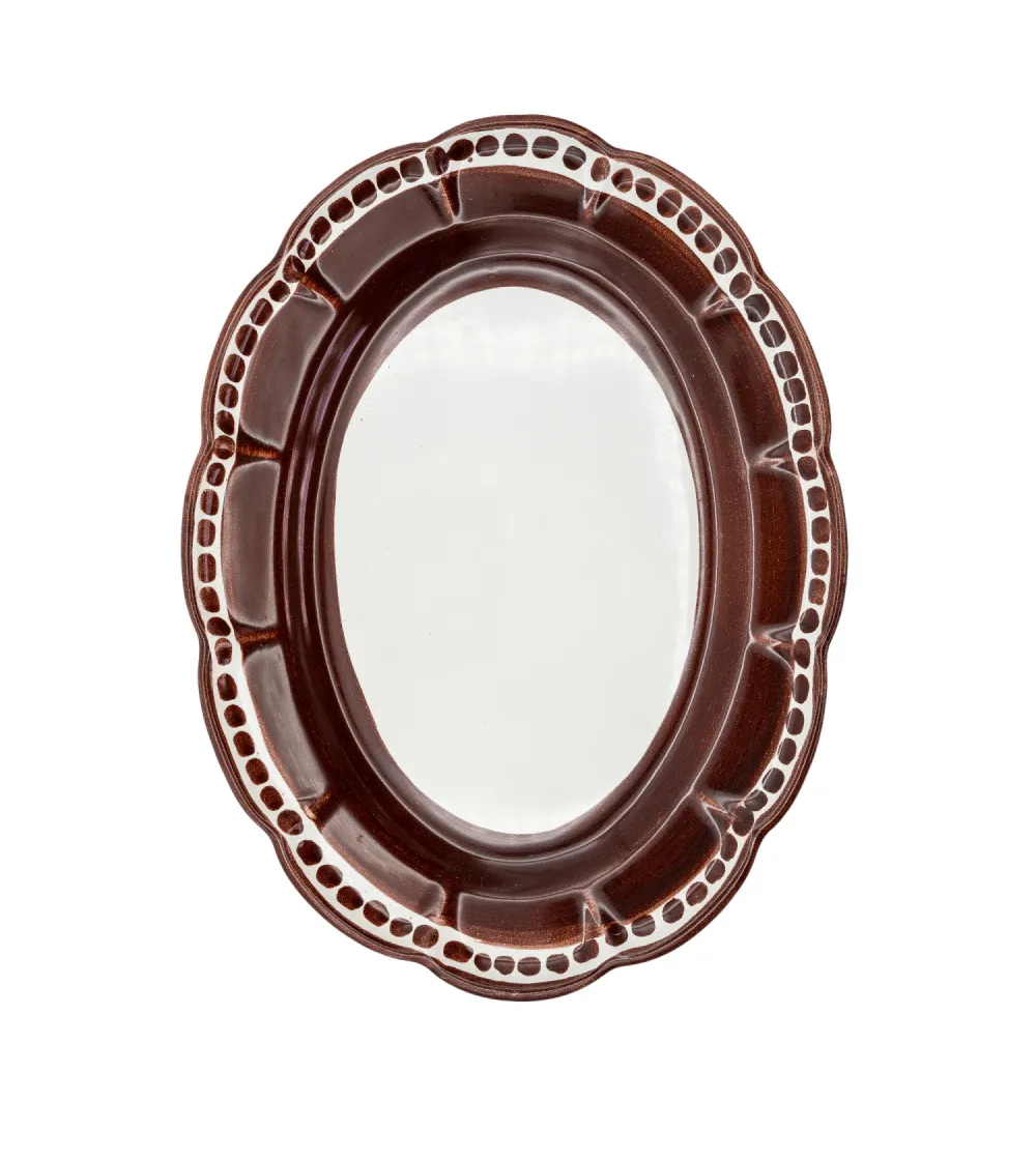 Plateau Grand Ovale Marron de la...
