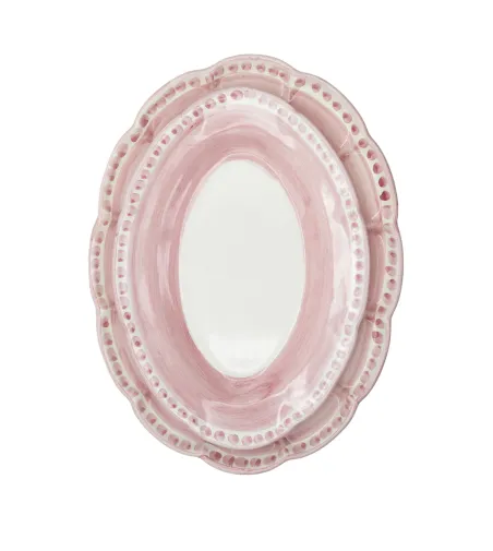 Plateau Petit Ovale Rose de la Collection Vietri - Wftb