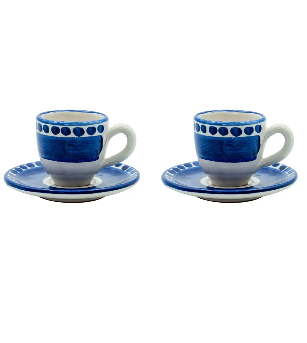 Set 2 Tazzine da Caffè Blu Collezione...