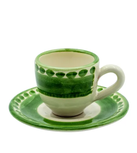 Juego de 2 Tazas de Café Verdes de la Colección Vietri - Wftb