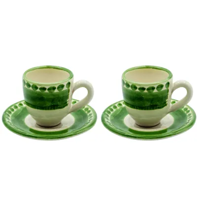 Ensemble de 2 Tasses à Café Vertes de la Collection...