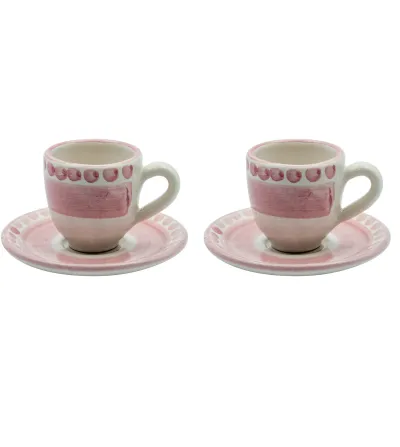 Ensemble de 2 Tasses à Café Roses de la Collection Vietri...