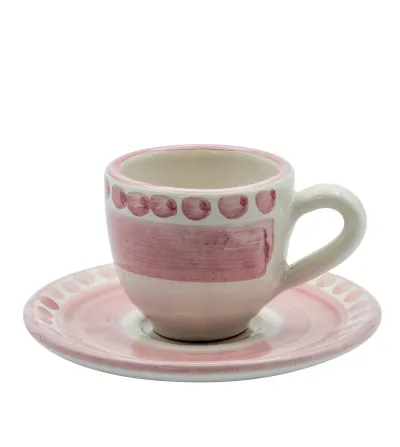 Wftb - Set of 2 Pink Coffee Cups from the Vietri Collection 2