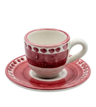 Juego de 2 Tazas de Café Rojas de la Colección Vietri - Wftb 2