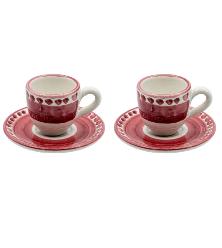 Ensemble de 2 Tasses à Café Rouges de la Collection Vietri - Wftb