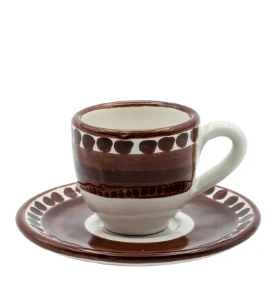 Set 2 Tazzine da Caffè Marrone Collezione Vietri - Wftb 2