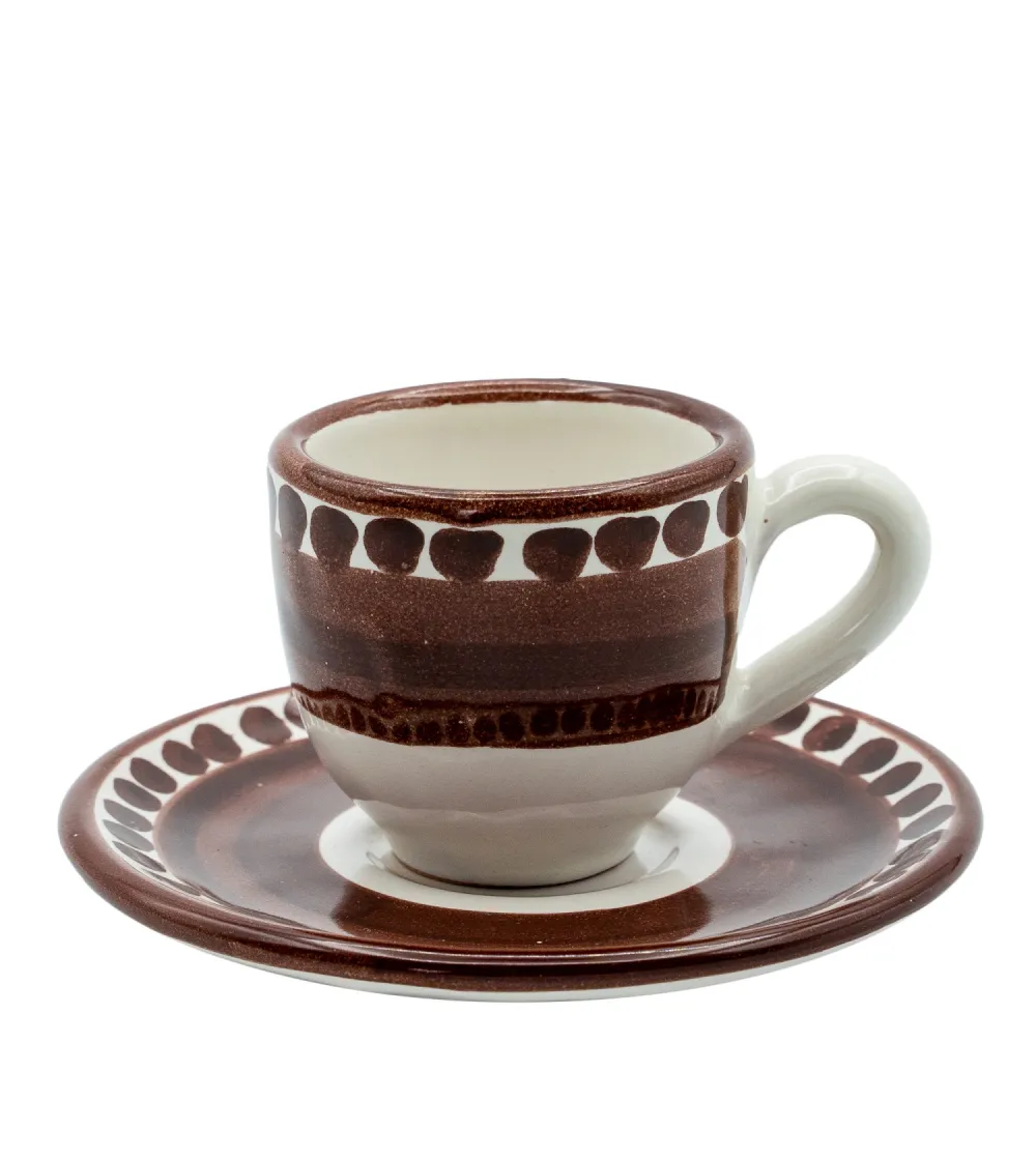 Ensemble de 2 Tasses à Café Marron de...