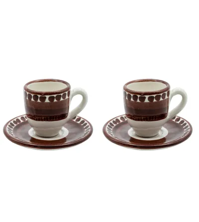 Set 2 Tazzine da Caffè Marrone Collezione Vietri - Wftb