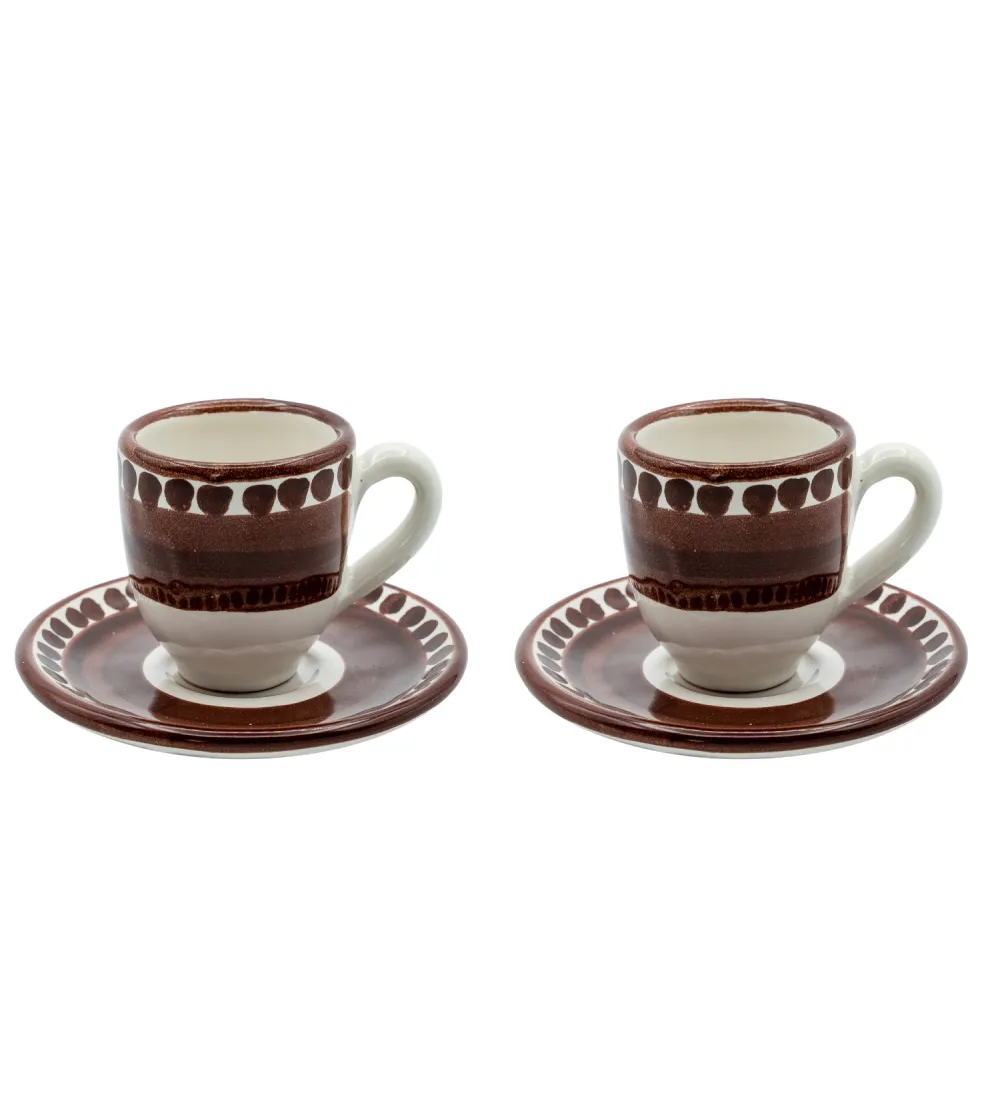 Ensemble de 2 Tasses à Café Marron de...