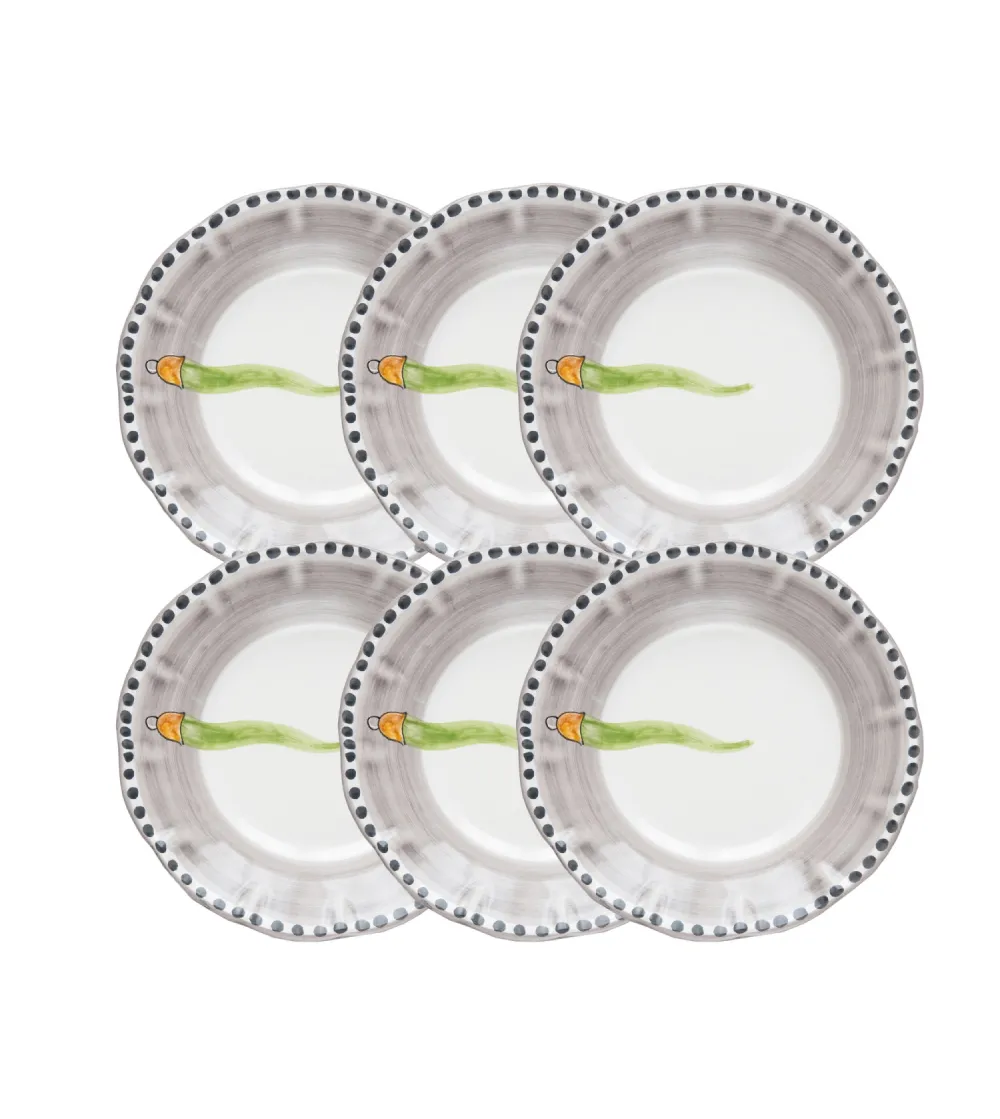 Juego de 6 Platos Llanos con Cuerno...