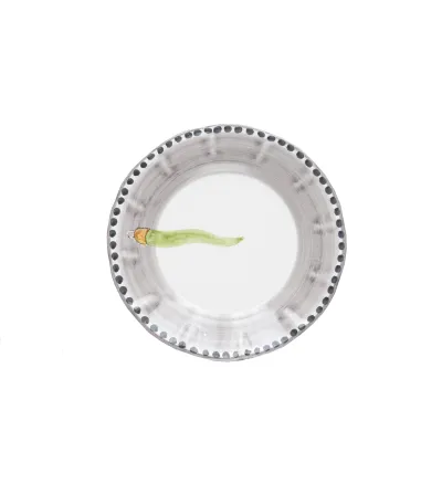 Ensemble de 6 Assiettes Plates avec Corne Verte - Wftb 2