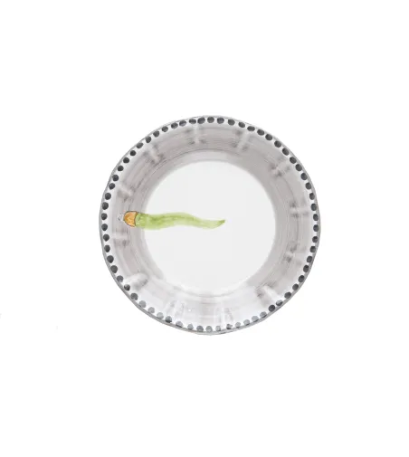 Wftb - Set of 6 Dinner Plates with Green Horn