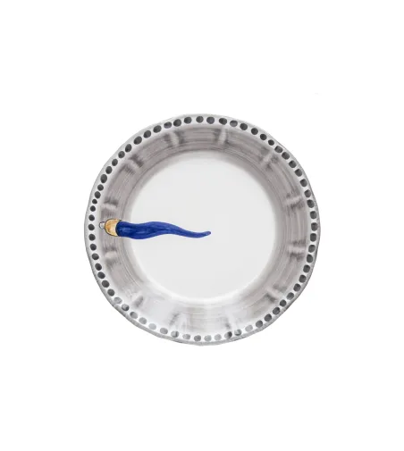 Juego de 6 Platos Llanos con Cuerno Azul - Wftb