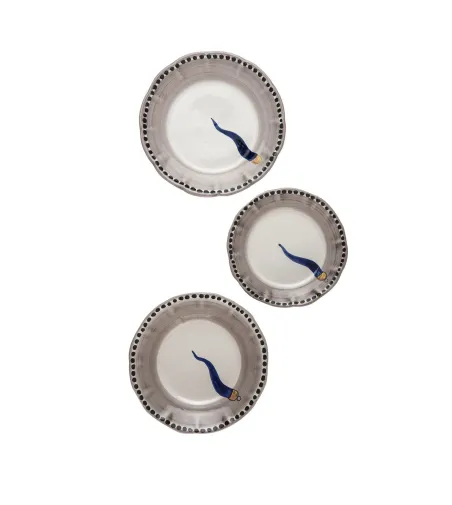 Wftb - Set mit 6 Suppenteller mit blauem Horn