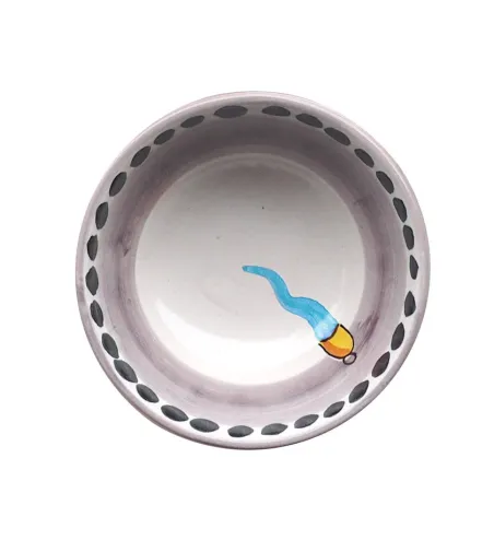 Set 6 Ciotole Grandi con Corno Azzurro - Wftb