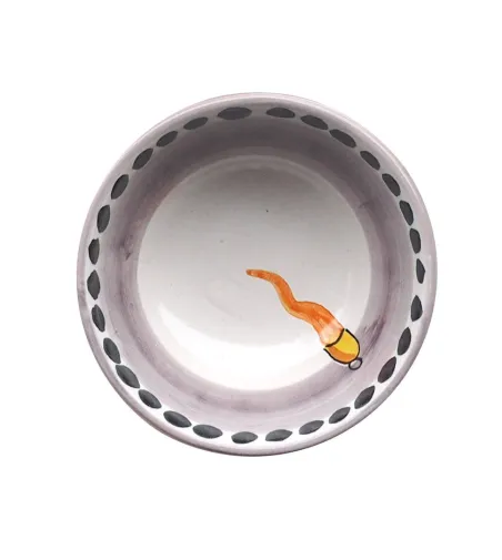 Wftb - Set mit 6 großen Schüsseln mit orangefarbenem Horn
