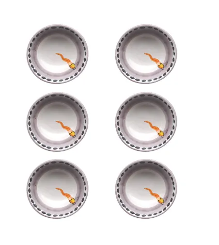 Set 6 Ciotole Grandi con Corno Arancione - Wftb