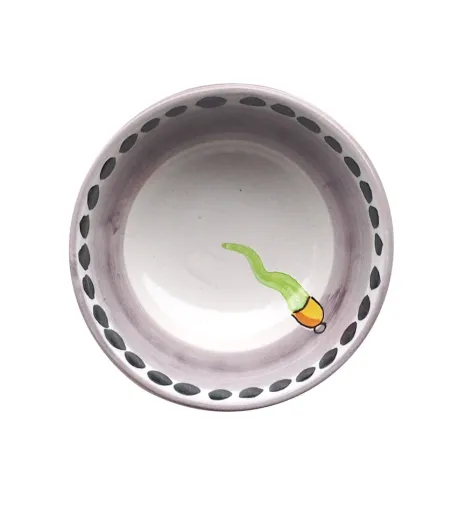 Wftb - Set of 6 Large Bowls with Green Horn