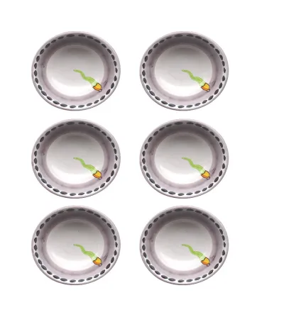 Set 6 Ciotole Grandi con Corno Verde - Wftb