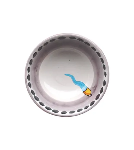 Wftb - Set of 6 Medium Bowls with Light Blue Horn