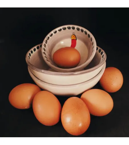Juego de 6 Cuencos Medianos con Cuerno Rojo - Wftb