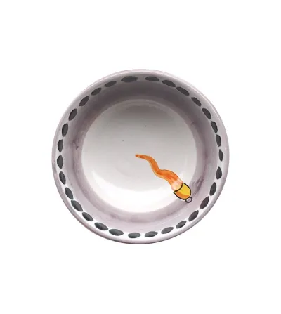 Wftb - Set of 6 Medium Bowls with Orange Horn 2