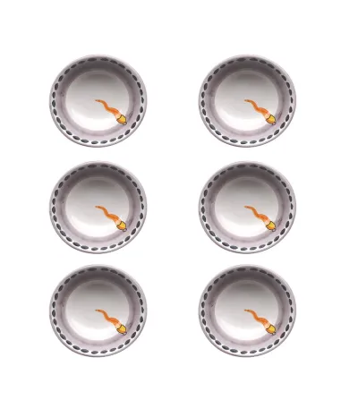 Set 6 Ciotole Medie con Corno Arancione - Wftb