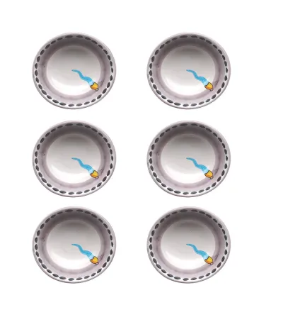 Set 6 Ciotole Piccole con Corno Azzurro - Wftb