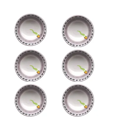 Wftb - Set mit 6 kleinen Schüsseln mit grünem Horn