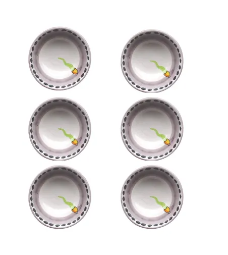 Set 6 Ciotole Piccole con Corno Verde - Wftb