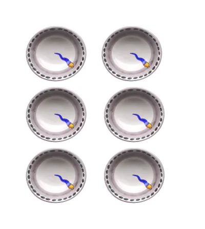 Juego de 6 Cuencos Pequeños con Cuerno Azul - Wftb