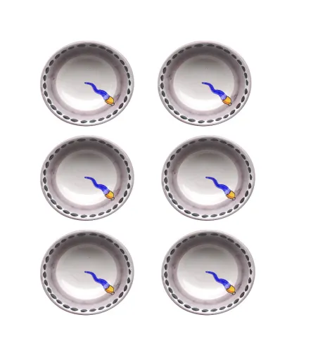 Juego de 6 Cuencos Pequeños con Cuerno Azul - Wftb