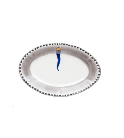 Bandeja Ovalada Grande con Cuerno Azul - Wftb