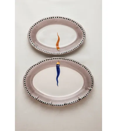 Wftb - Small Oval Tray with Orange Horn 2