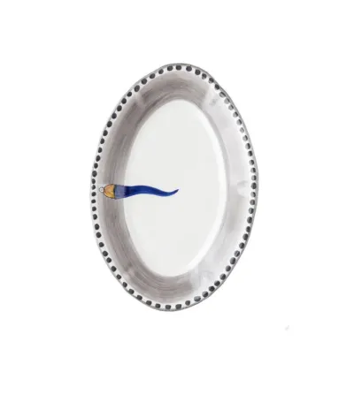 Bandeja Ovalada Pequeña con Cuerno Azul - Wftb
