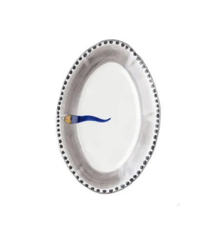 Bandeja Ovalada Pequeña con Cuerno Azul - Wftb