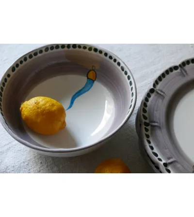 Wftb - Large Salad Bowl with Light Blue Horn 2