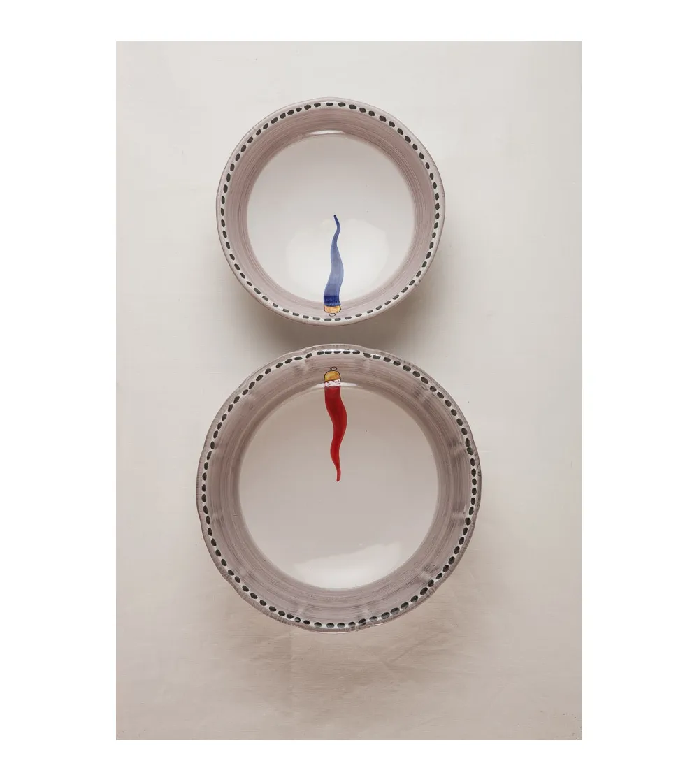 Wftb - Large Salad Bowl with Red Horn