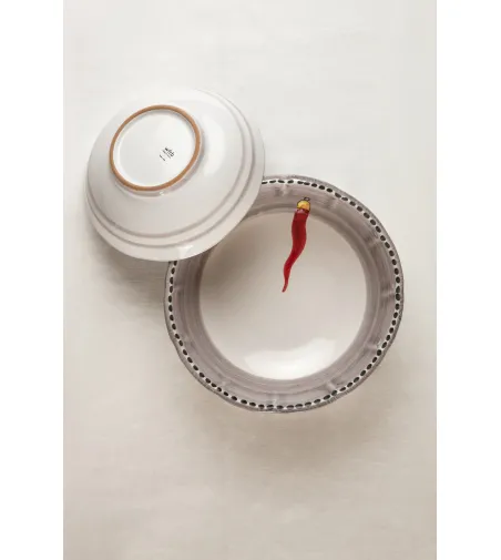Wftb - Large Salad Bowl with Red Horn