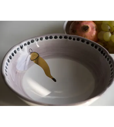 Wftb - Large Salad Bowl with Orange Horn 2
