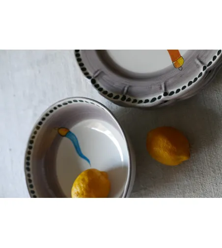 Ensaladera Pequeña con Cuerno Azul Claro - Wftb
