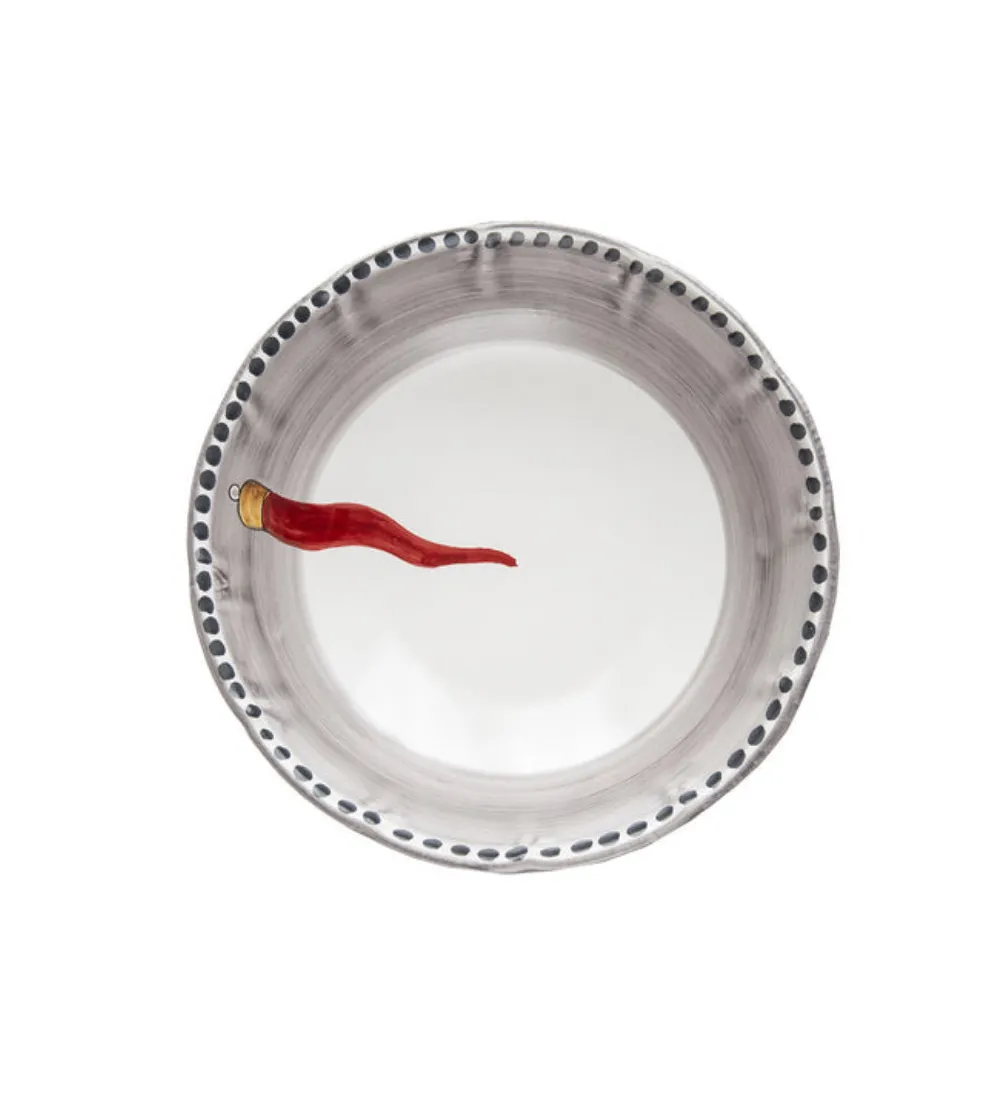 Wftb - Small Salad Bowl with Red Horn
