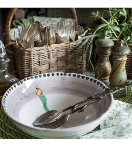 Wftb - Small Salad Bowl with Green Horn