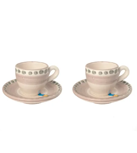 Set 2 Tazzine da Caffè con Corno Azzurro - Wftb