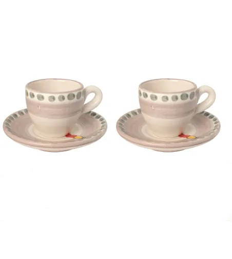 Juego de 2 Tazas de Café con Cuerno Rojo - Wftb