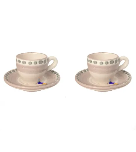 Ensemble de 2 Tasses à Café avec Corne Bleu - Wftb