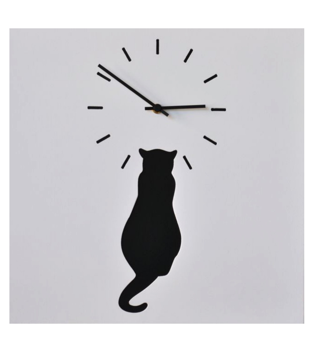 Cat Wall Clock Pirondini Italia