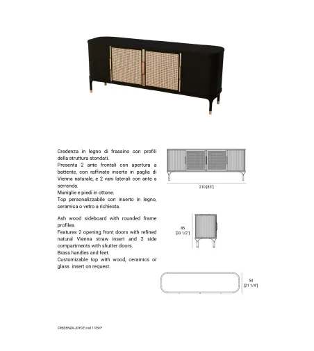 Credenza Joyce Paglia di Vienna - Morelato