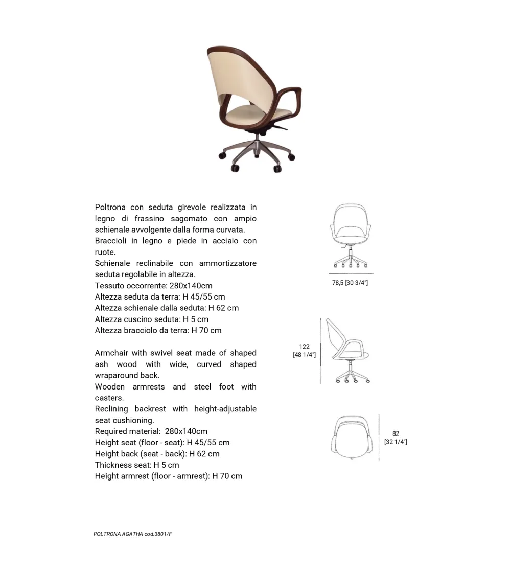 Sedia da Ufficio Agatha - Morelato