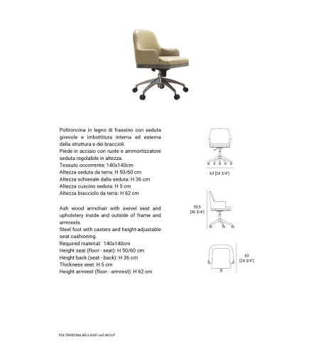 Sedia da Ufficio Bellagio - Morelato